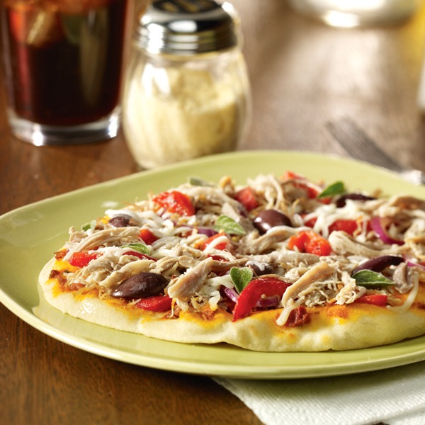 Mediterranean pork flatbread