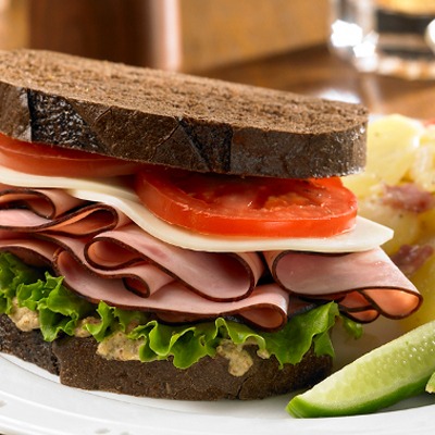 Black forest ham and cheese sandwich