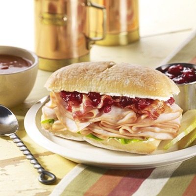 Cranberry turkey ciabatta club roll