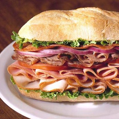 Close-up of deli supreme sub sandwich