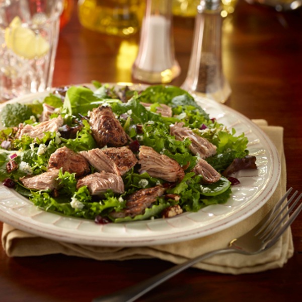 Turkey pot roast cranberry kale salad in a bowl