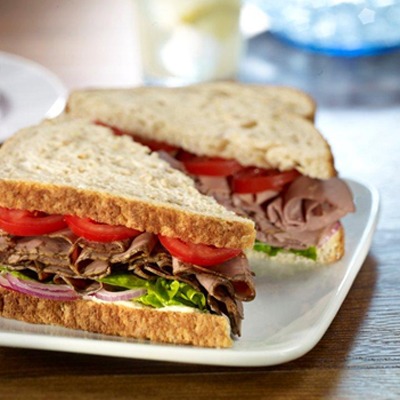 All American roast beef sandwich on a plate