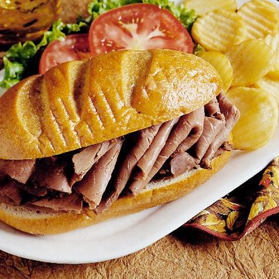 French roast beef sandwich on a plate