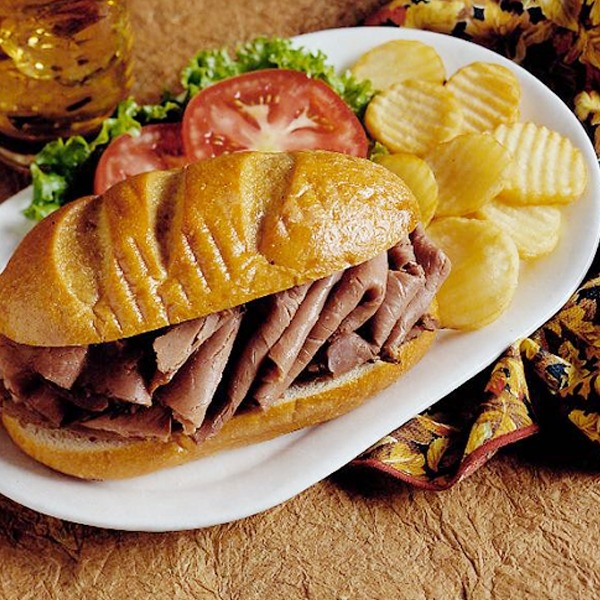 French roast beef sandwich on a plate