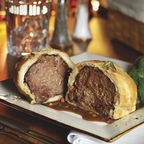 Beef pot roast wellington on a plate