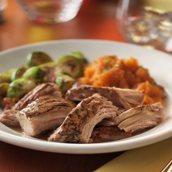 Southern-style pork pot roast in a bowl with veggies