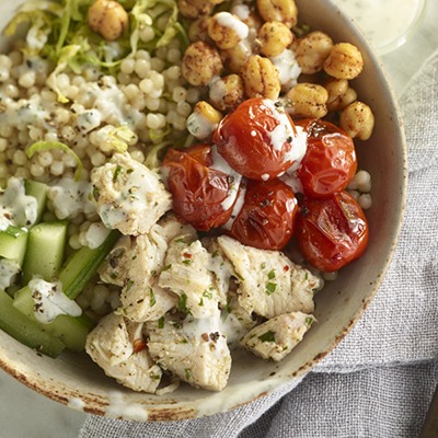 Shredded chicken powerbowl