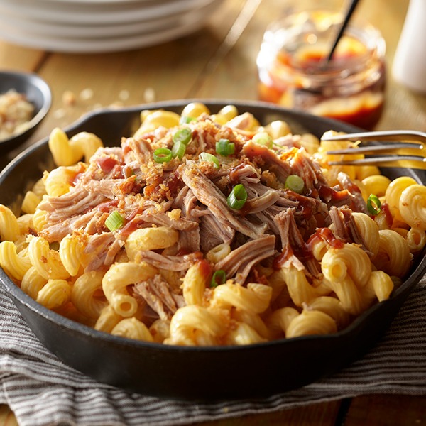 Pulled pork mac and cheese
