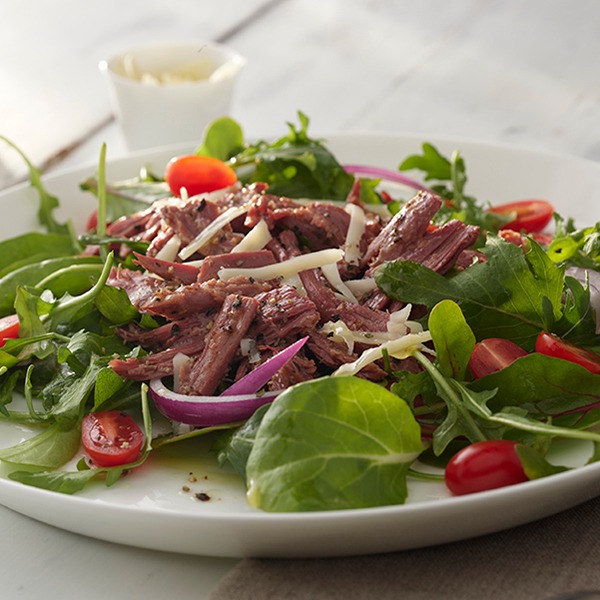 Pastrami salad on a plate